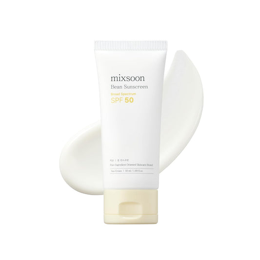mixsoon Bean Sunscreen 1.69 Fl. Oz. / 50ml SPF 50 Airy Texture Type Lightweight No White Cast For Face Korean Glass Skin Care