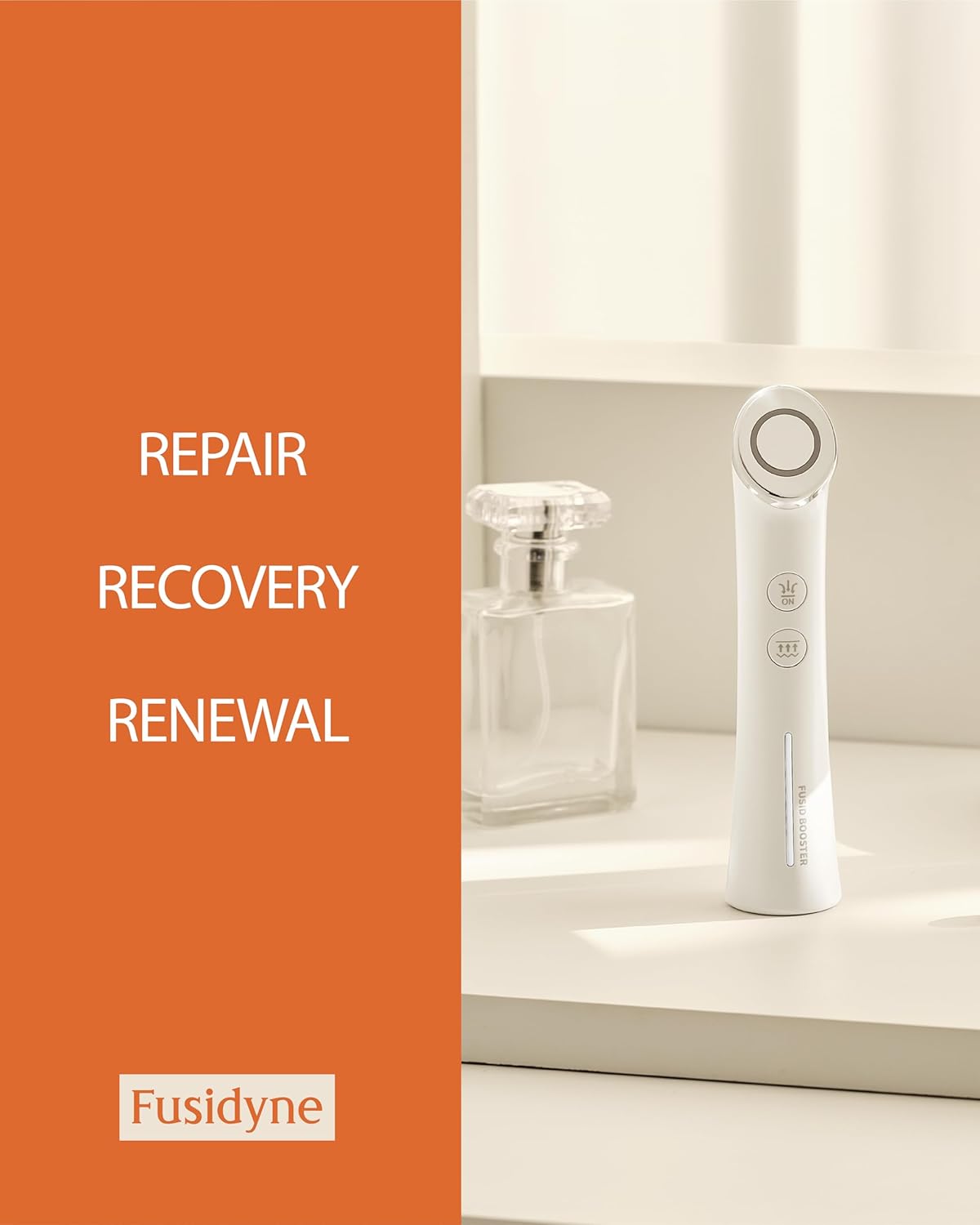 Fusid Booster - - Microcurrent Facial Toning Tool. Korean Skincare for Skin Elasticity, Density, Radiance. Multi-Functional Skin Tightening Massager