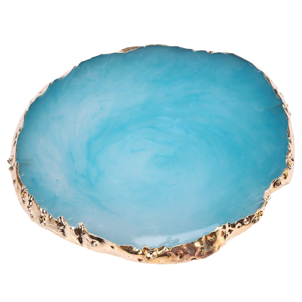 Nail Art Palette, Natural Resin Stone Nail Art Palette for Painting Placing Things Making Nail(Blue)