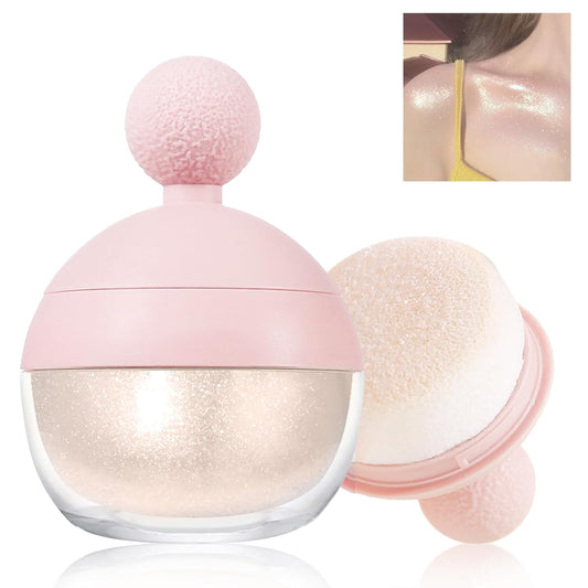 Highlighter Makeup Powder, Body Shimmer Sparkle Face Highlighter Powder ball, High Gloss Shiny Illuminator Cosmetic for Christmas Party Rave, Multi-Use Diamond Glitter Makeup Gift for Women02#