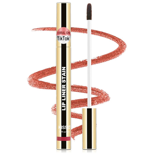 KISSIO Lip Liner Stain,Peel Off Lip Liner,Transfer Proof,Long Lasting and Waterproof,Lips Tint Tattoo,Natural Makeup Stain,Matte Finish,Gray pink