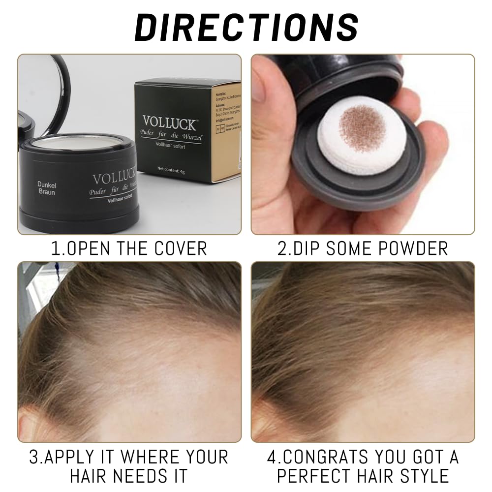 Root Touch Up Powder, Instantly Gray Root Cover Up Hairline Powder, Hair Concealer for Women and Men (A-Light Brown, 2PC)