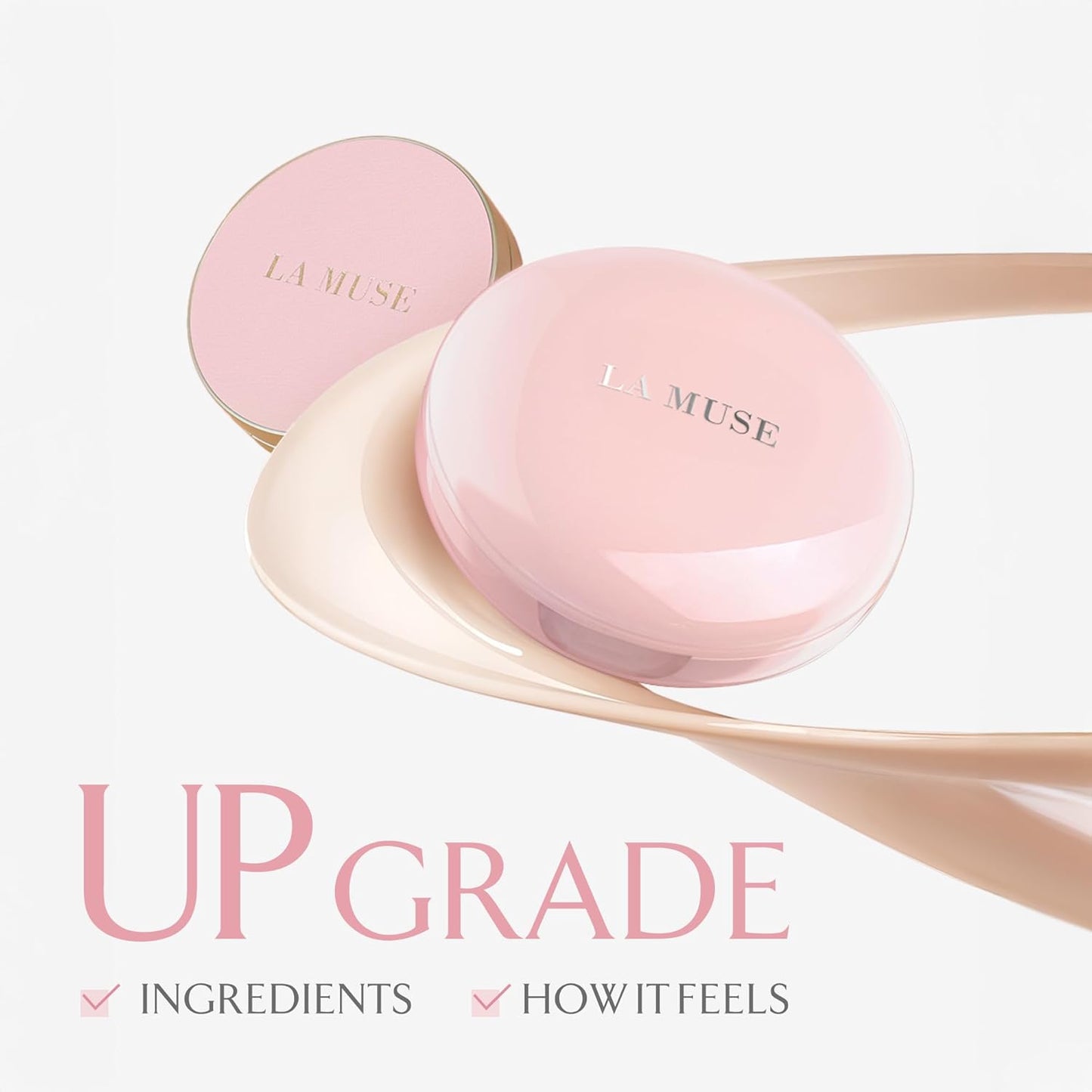 LA MUSE Glow Cushion Foundation No.22 Neutral Beige | Refill Only(13g / 0.46 Ounce) with Water Drop Shape Puff | Easy Application | Perfectly, Seamlessly Covers Difficult Areas Like Nose, Around Eyes