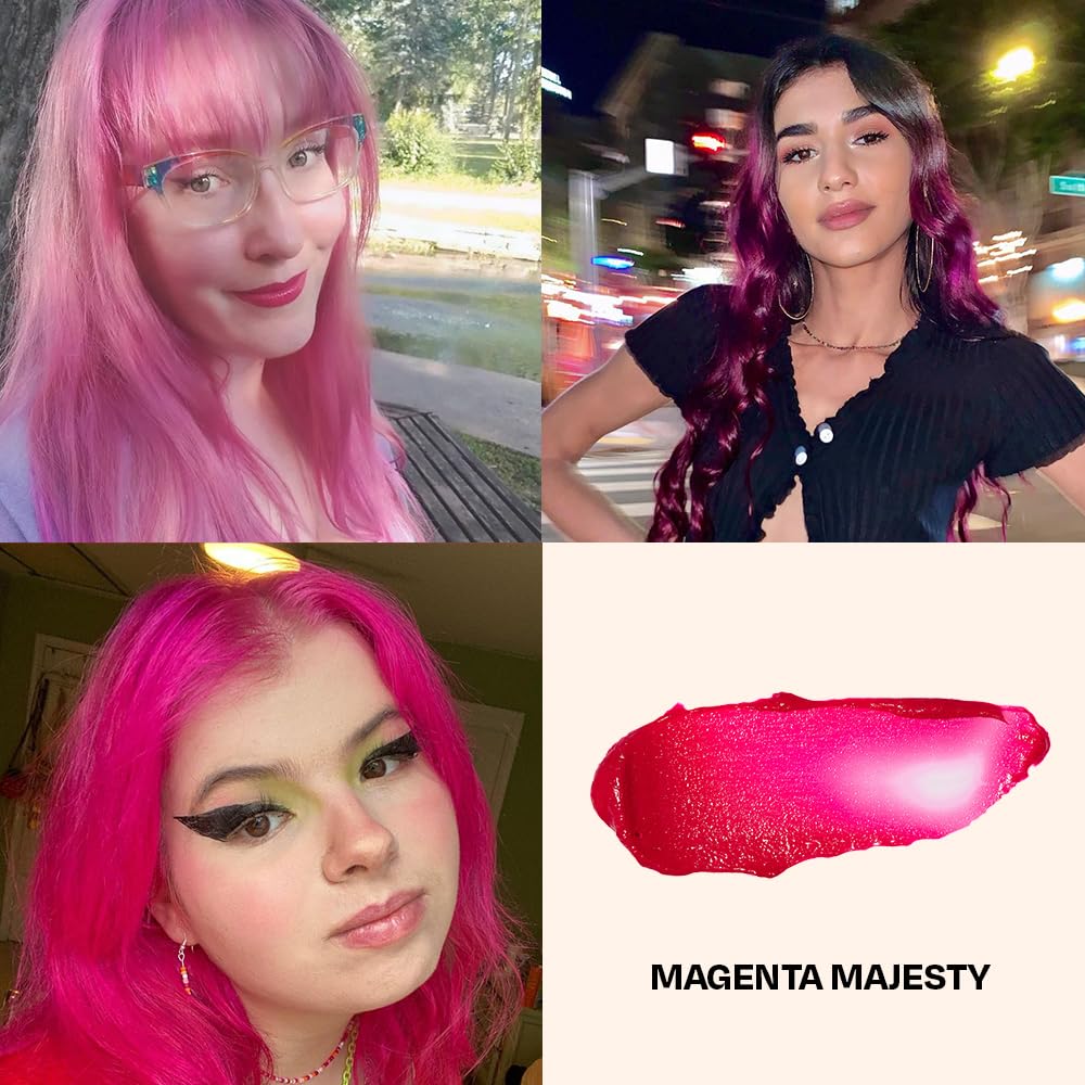 oVertone Daily Color Depositing Conditioner: 4.5oz Temporary Coloring Conditioner w/Shea Butter & Coconut Oil, Refresh Color & Prevent Fading, Vegan & Cruelty-Free, Extreme Magenta is Magenta Majesty