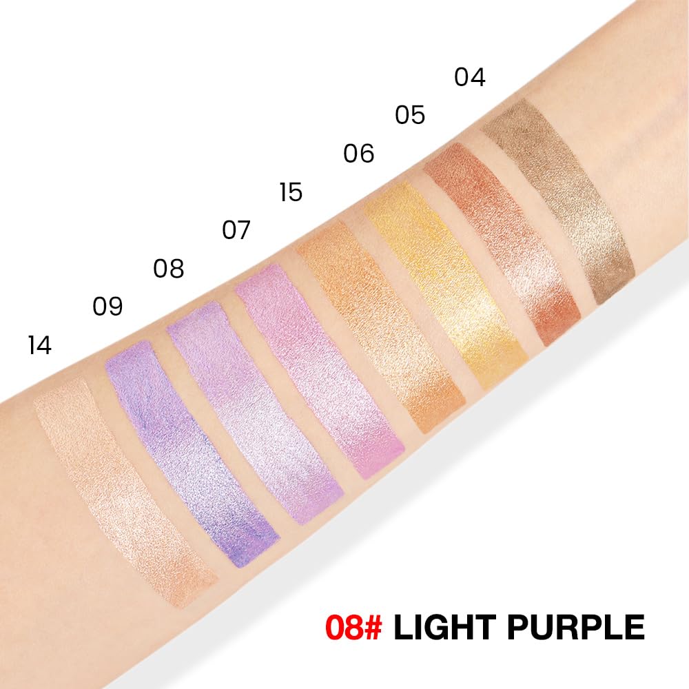 evpct Light Purple Shimmer Cream Eye Shadow Brightener Sticks Set for Eyes, Light Purple Shimmery Matte Pencil Eye shadow Applicator Stick Pen Palette Makeup Waterproof sombras en crema para ojos 08#