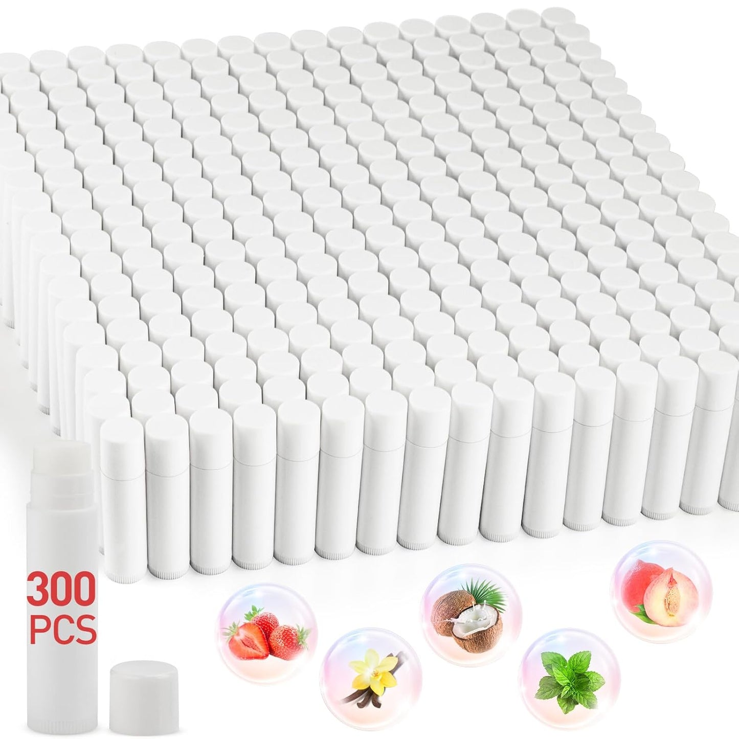 DMSKY Lip Balm Bulk Unlabeled 300 Pack, Custom Chapstick Bulk Natural Ingredients Vitamin E Shea Butter, Gift For Baby Shower & Wedding Favors