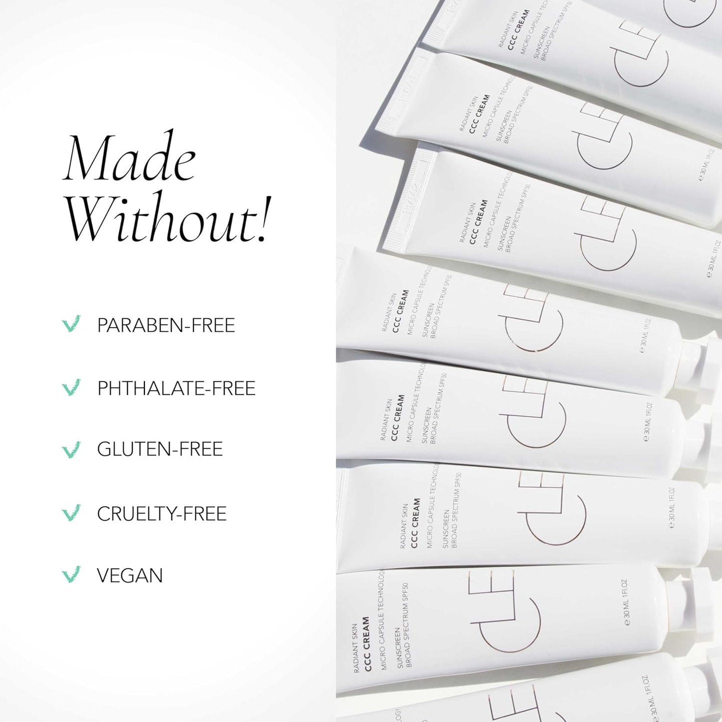 CLE Cosmetics CCC Cream (Neutral Medium Light 201 / SPF 50) - Color Correcting CC Cream with Sunscreen - Lightweight, Hydrating, Light to Medium Coverage Foundation - BB & CC Hybrid - 1 fl oz