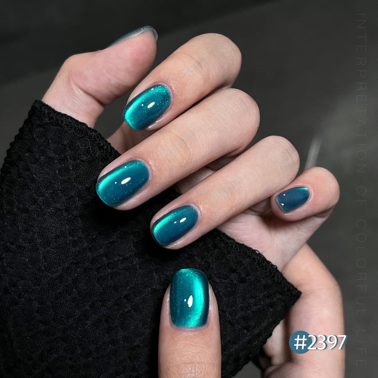 GAOY Glitter Cat Eye Gel Nail Polish Set with Magnet Colorful Galaxy for Holographic Cat Eye, Salon Gel Manicure and Nail Art DIY at Home