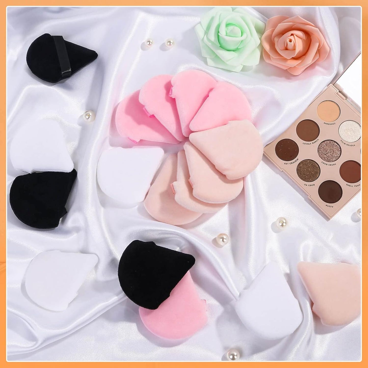 20pcs Triangle Powder Puff, Setting Powder Puff for Make Up, Face Puff Pads for Loose Powder and Press Powder, Makeup Sponge Powder Applicator for Face and Eye