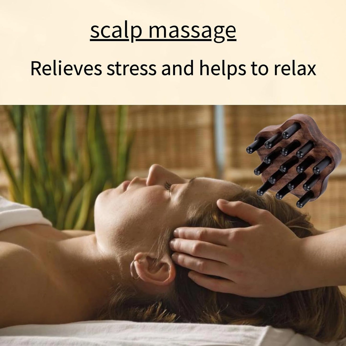 Wood Comb for Hair Growth | Wooden Scalp Massager Tool | Hair Massager | Scalp Massager Hair Growth | Head Massager Scalp Stress Relax Wood (star-16teeth)