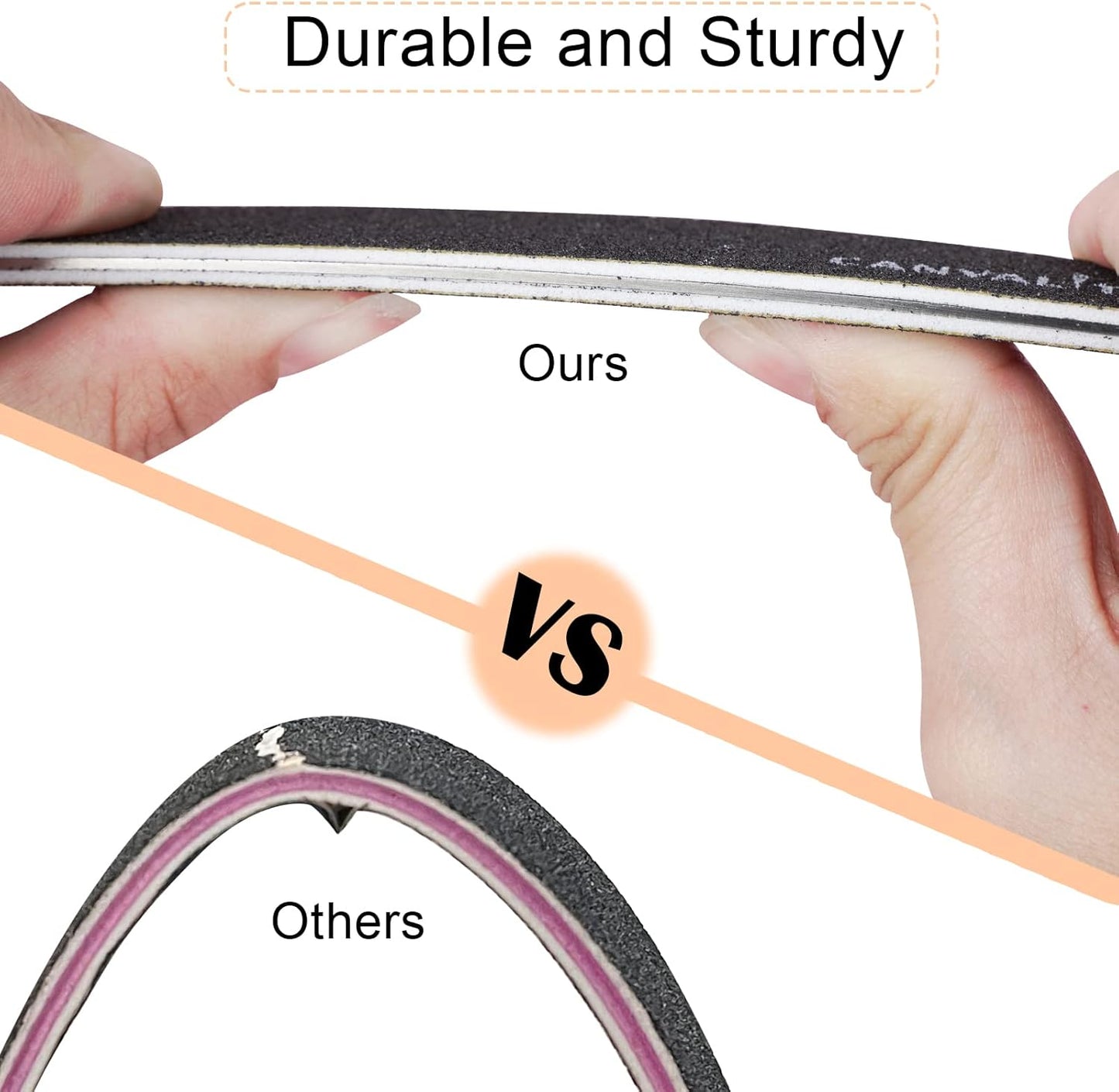 Canvalite 40 PCS Nail File Reusable Peel and Stick Nail Files Replaceable Emery Boards Nail File for Acrylic Nails Professional 80 Grit Fingernail Files for DIY Salon Use