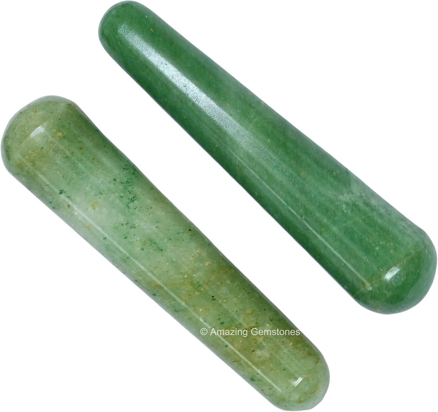 Amazing Gemstone Green Aventurine Crystal Wand Massage Stick - Pelvic Wand Gua Sha for Adults - Crystals and Healing Stones Massage Wands for Adults Gifts (Smooth)