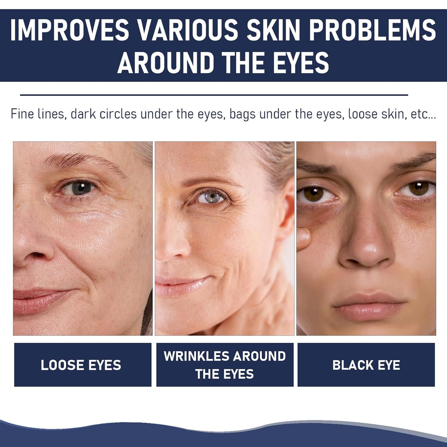 Rapid Reduction Eye Serum, Advanced Formula Instant Eye Serum, Anti Aging Serum Visibly Reduces Under-eye Bags, Nourishing Eye Serum, Suitable For All Skin Type (2Pcs)