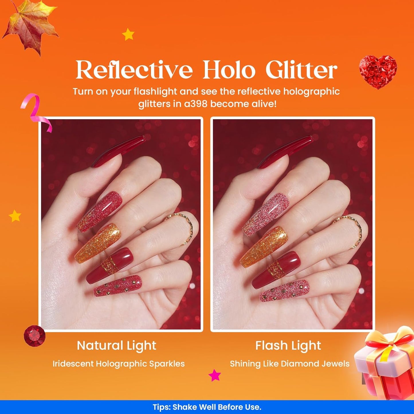 Beetles Halloween Gel Nail Polish 20 Fall Colors Cat Eye Gel Polish Set Burgundy Red Purple Orange Black with Magnet Pen Base Top Coat DIY Salon Manicured Soak Off UV Gifts for Women Gemstone Party