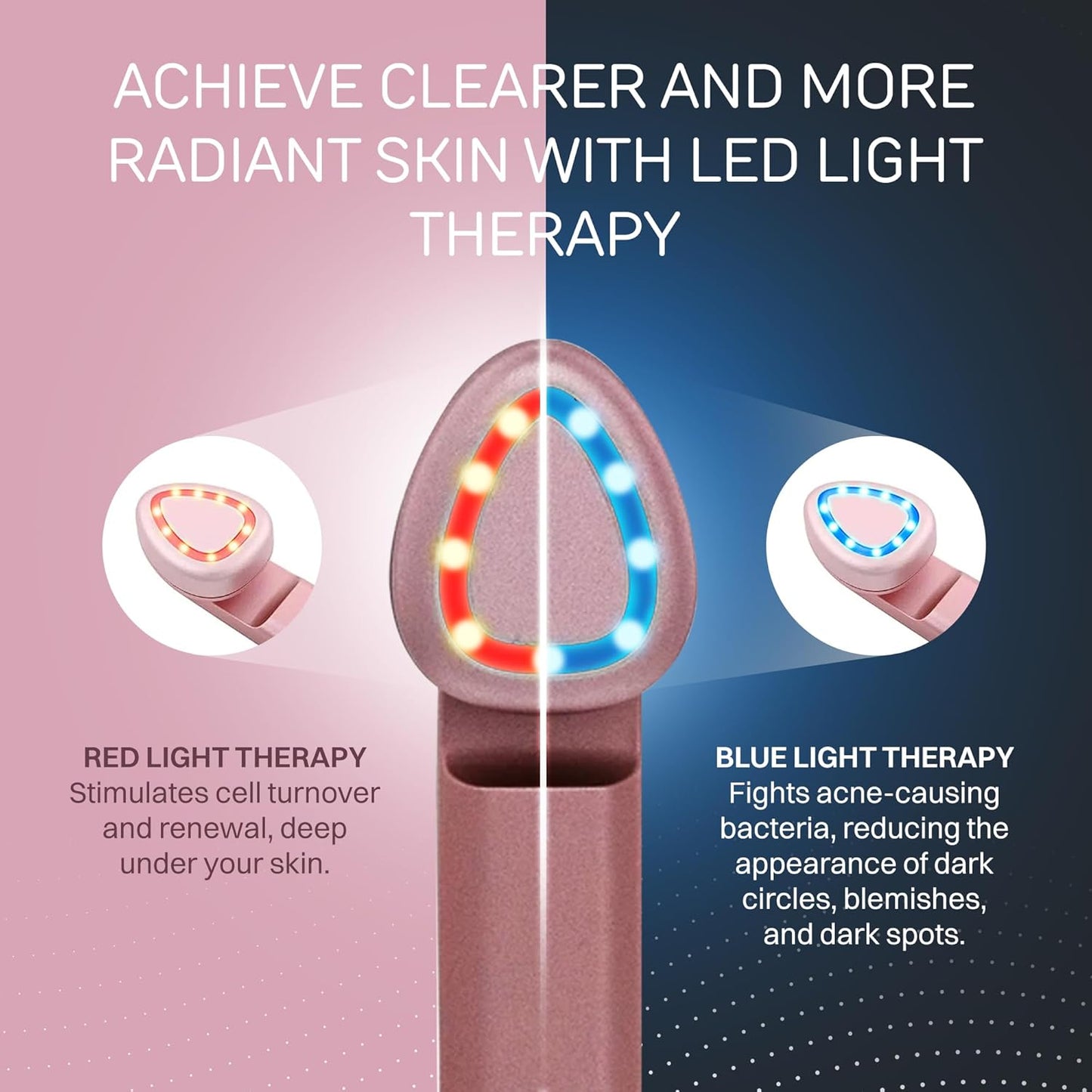 Mini Glow Pro 5-in-1 LED Face Wand – Skin Lifting, Toning & Firming Facial Massager with EMS, Microcurrent, Red & Blue Light – at Home Neck Contouring Beauty Device & Sculpting Tool