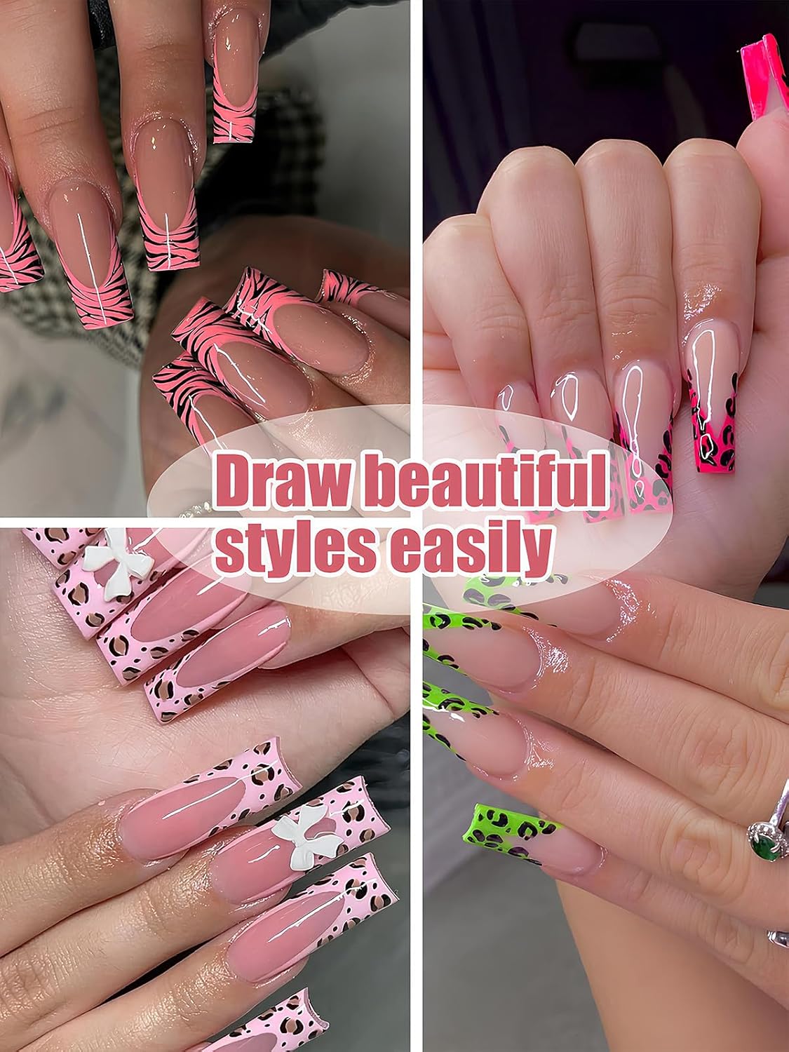 12 Colors Nail Art Pens, 3D Quick Dry Nail Point Graffiti Dotting Liner Pen Sets Nail Art Painted Pen Drawing Nail Design Kit for Nail DIY Decoration