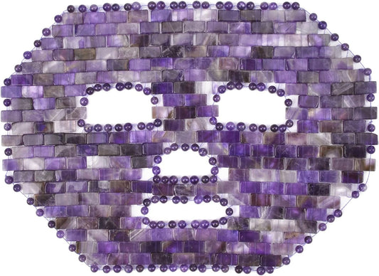 Jade Facial Mask｜100% All Natural Jade Sleep Mask｜Diminish Puffiness｜Soothe Eye Fatigue (Purple)