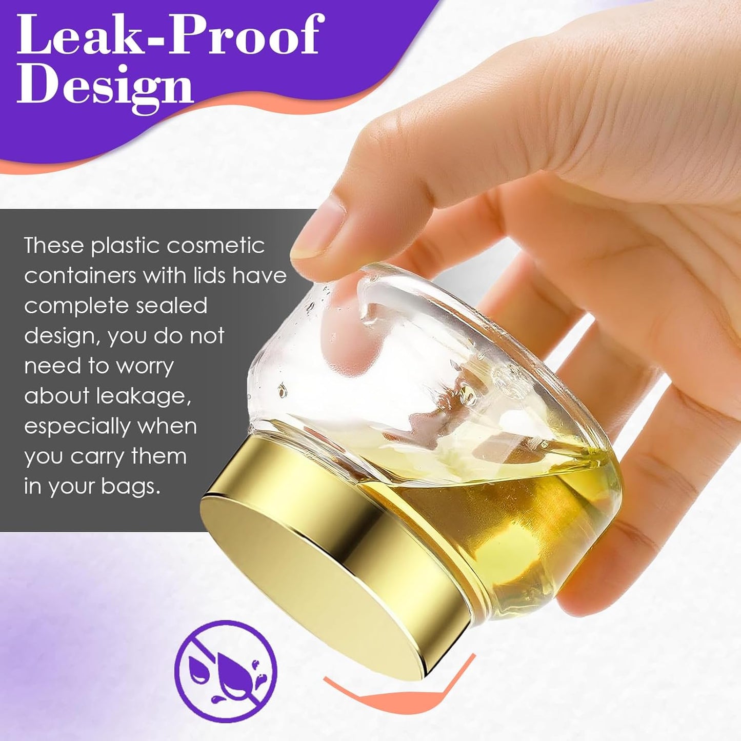 36 Pack 5 oz Amber Plastic Cosmetic Containers With Lids Refillable Clear Empty Travle Jars Containers for Body Butter,Sugar Scrubs,Cream,Lotions,Candy, Waterproof Label&Spatulas - (Black Lid)