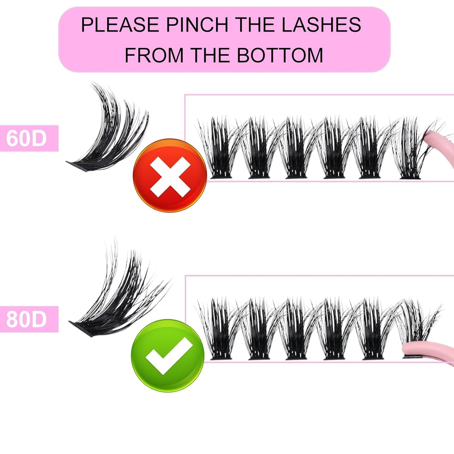 Lash Clusters LAUBESS Individual Lashes Waterproof Eyelash Clusters Mixed Tray Cluster Eyelash Extensions Soft Cluster Lashes for Beginners(60D/80D-0.07D-8-18(3D)