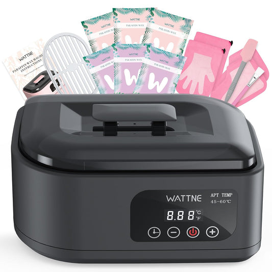 Wattne Paraffin Wax Machine for Hands & Feet – Paraffin Wax Warmer Moisturizing Kit with Auto-Timer & Precision Temperature Control, Paraffin Wax Bath for Arthritis, Dry Skin Care, Home Spa-Black