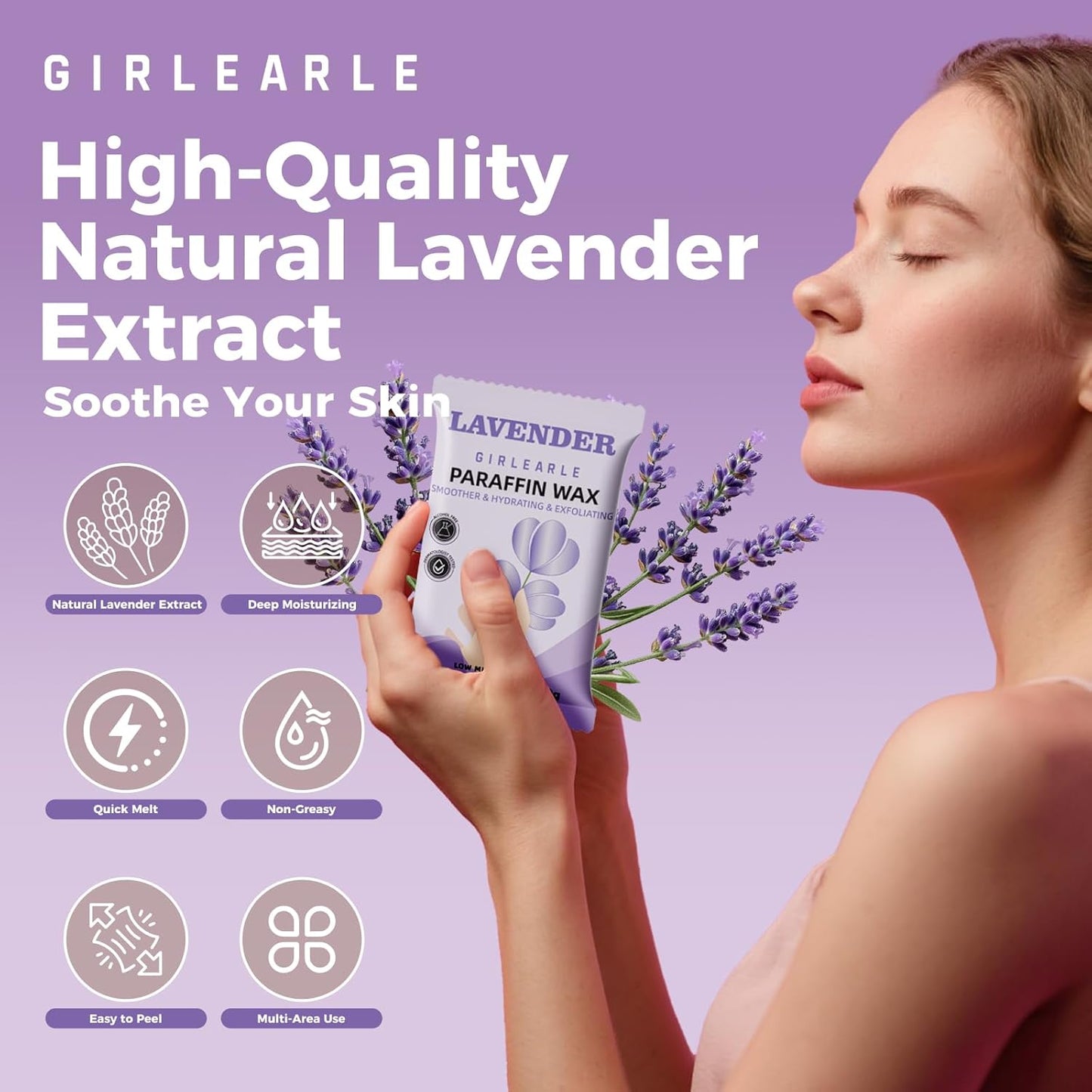 Paraffin Wax Refills 10 Packs for Paraffin Wax Bath Machine - for Dry Cracked Skin on Hands, Feet, Elbows - Moisturizing Hydration to Relieve Stiff Muscles & Joints (Lavender)