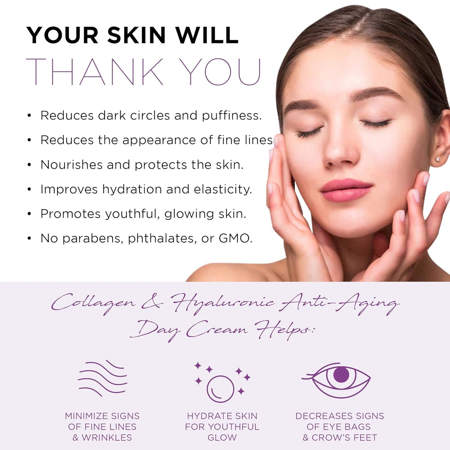 AZURE Collagen & Hyaluronic Acid Anti Aging Under Eye Pads - Lifting & Moisturizing Eye Mask Patches - Reduces Fine Lines, Wrinkles, Dark Circles & Puffiness - Skin Care Made in Korea - 5 Pairs