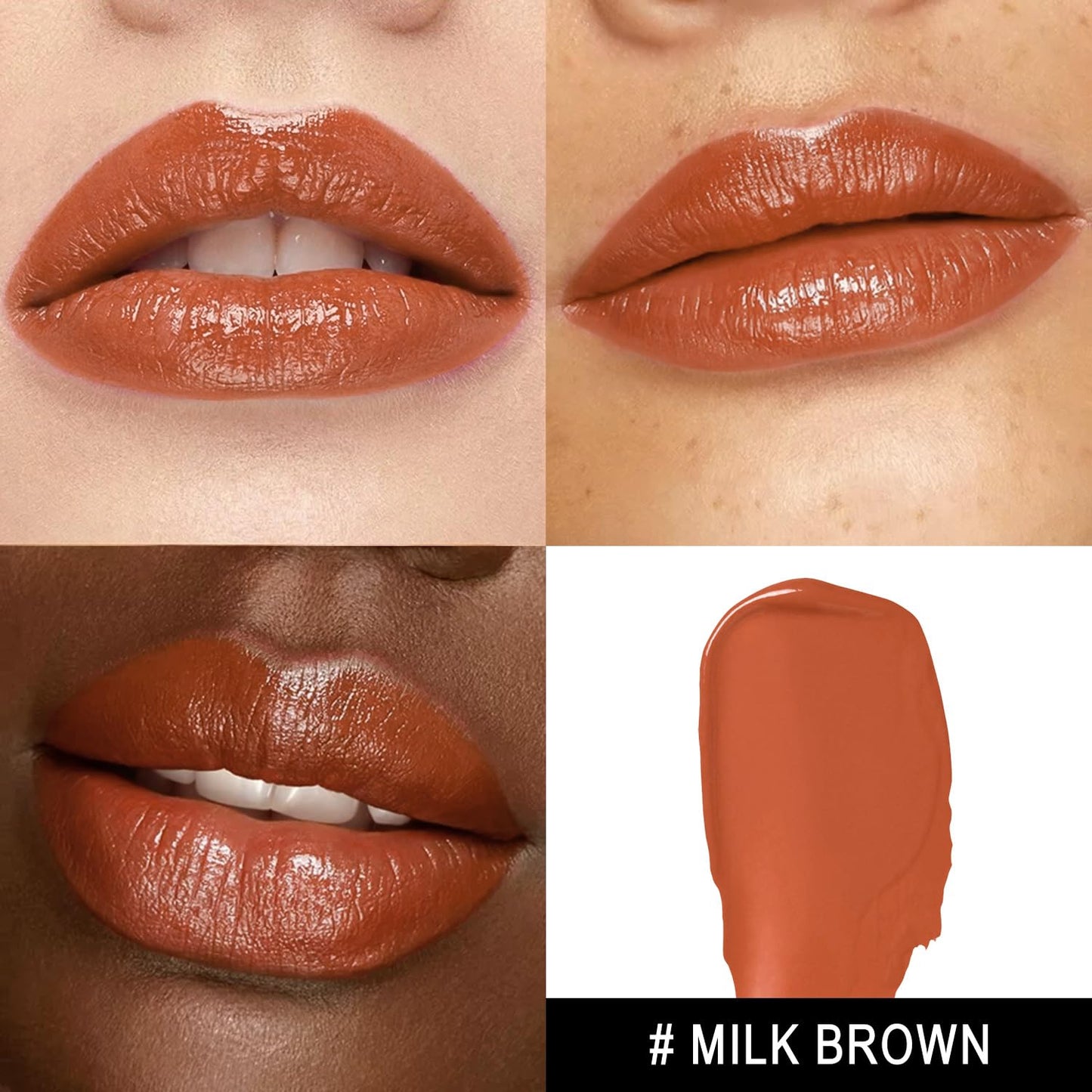 MAKI YIKA Moisture Light Brown Lipstick for Women Hydrate Lip Gloss for Dry Cracked Lips Weightless Glossy Lip Color Juicy Finish,M050 Milk Brown