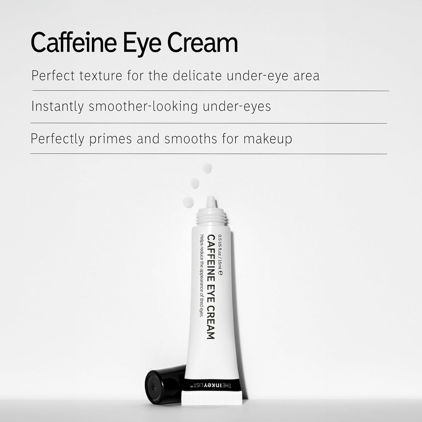 The INKEY List Caffeine Eye Cream, Reduce Eye Puffiness and Dark Circle, Blur Fine Lines, 0.5 fl oz