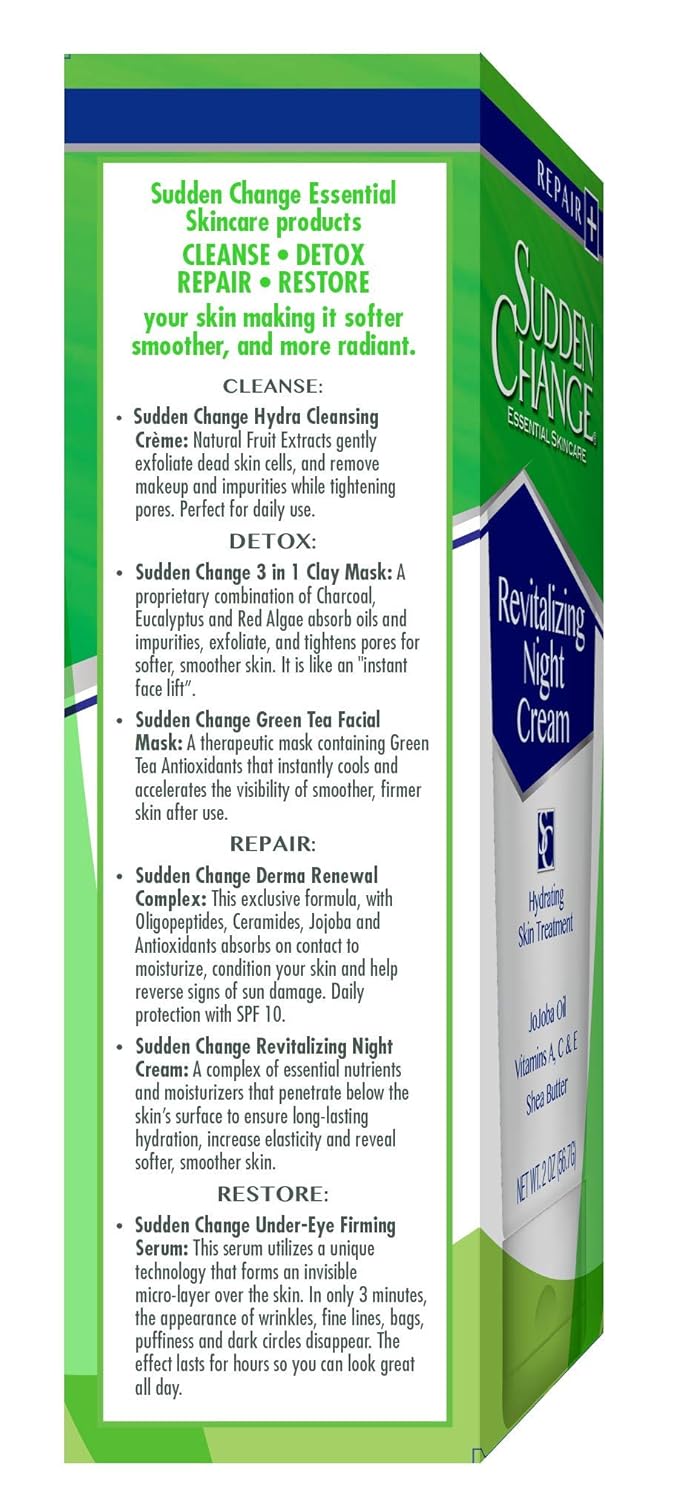 Sudden Change Revitalizing Night Cream - Face Lotion For Deep Wrinkles - Clinically Proven & Recommended By Professionals - Collagen & Elastin Booster - Reduce Fine Lines & Wrinkles In 2 Weeks, 2 Oz