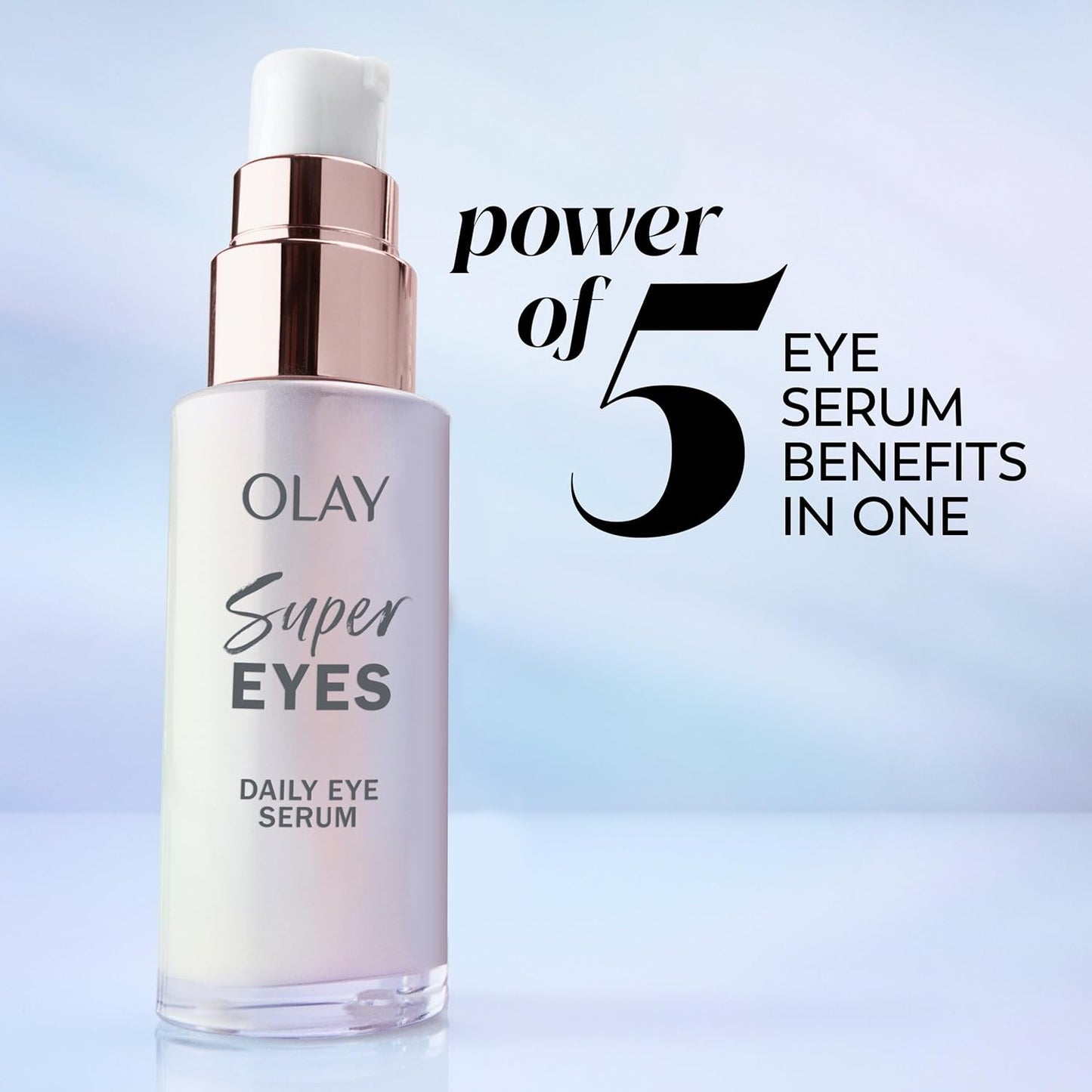 Olay Super Eye Daily Serum, 0.45 fl oz, 5-in-1 Eye Serum with Vitamin C and Niacinamide to Brighten, Depuff, and Smooth