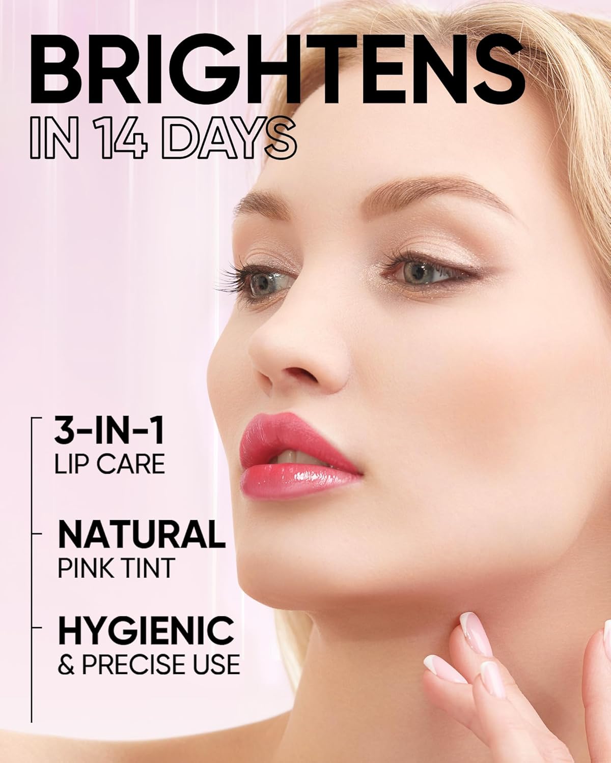 Hydrating Brightening Lip Serum, Nourishing Hydration Tinted Lip Stain, Plumping Lip Gloss with Polypeptide Squalane (01 Baby Pink)