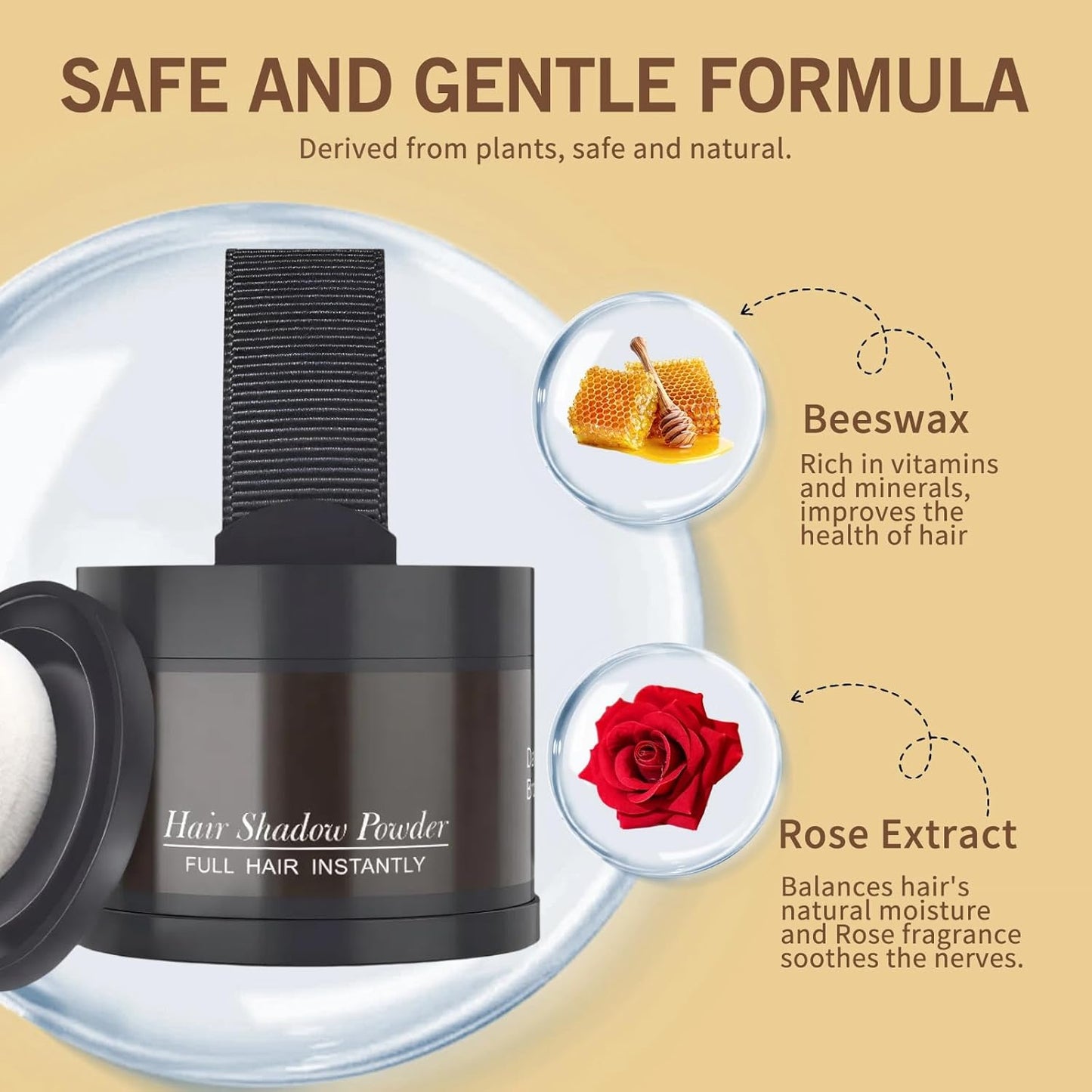 gowwim Hairline Powder(Dark Brown) Hair Root Dye, Instantly Hair Color Shadow Cover Gray Hair Root, Hair Touch-Up, Thin Hair Powder 4 g