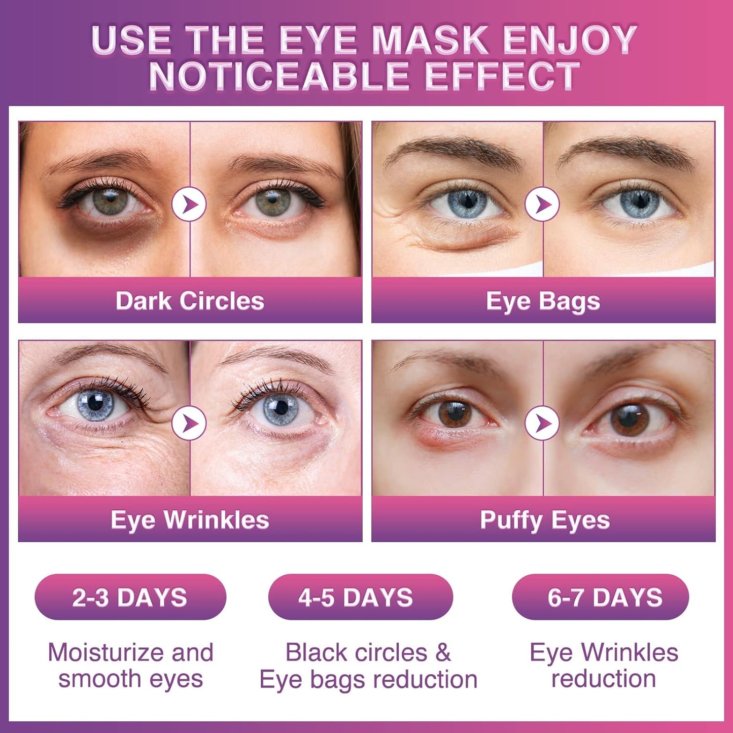 Eye Gels Pads 32 Pairs，Under Eye Patches Helps Reduce Puffy Eyes，Wrinkles and Dark Circles，Eye Mask with Collagen Protein，Pearl Extract and Hyaluronic Acid，Beauty & Personal Care