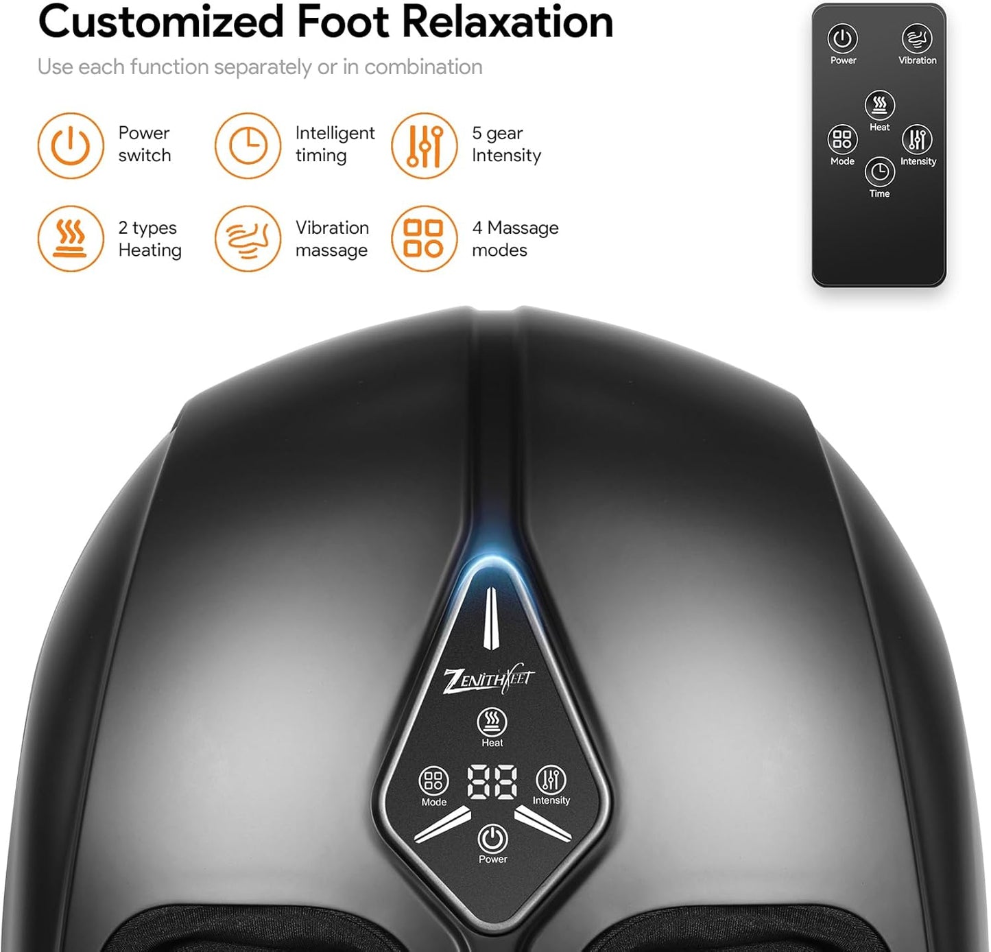 Foot Massager for Men and Women, Foot spa,Kneading, Compression, Vibration, Shiatsu Feet Massage Machine for Plantar Fasciitis, Neuropathy, Foot Warmer,Size 9-14