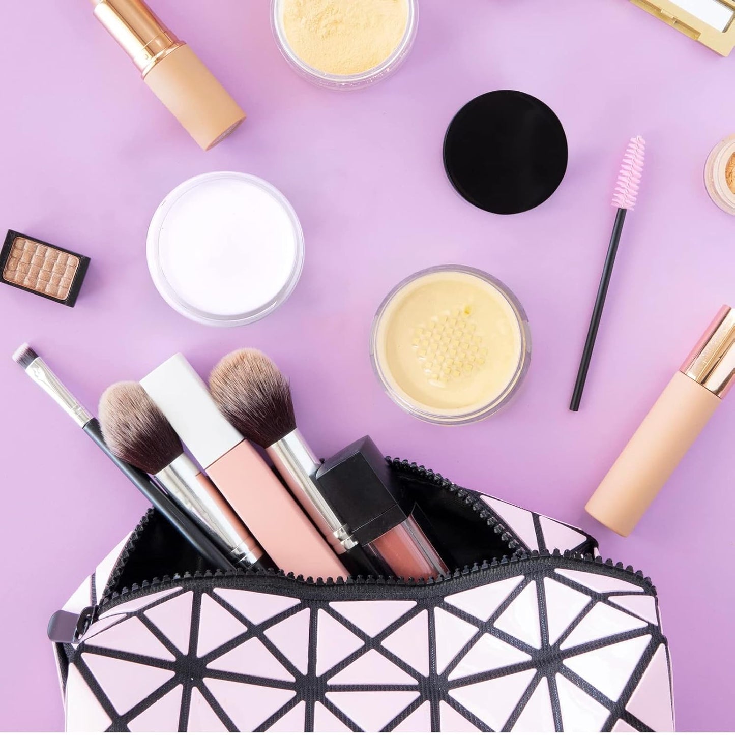 50 Pack 2 OZ Plastic Jars Round Clear Cosmetic Container Jar with White Lids, Eternal Moment Plastic Slime Jars for Lotion, Cream, Ointments, Makeup, Eye shadow, Rhinestone, Samples, Travel Storage