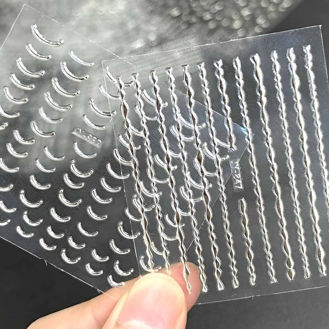 30 Sheets Silver Nail Art Stickers 3D Self-Adhesive Line Nail Decals Silver Star Nail Stickers Moon Heart Nail Supplies Nail Art Design for DIY Acrylic Nails Decoration Accessories for Women