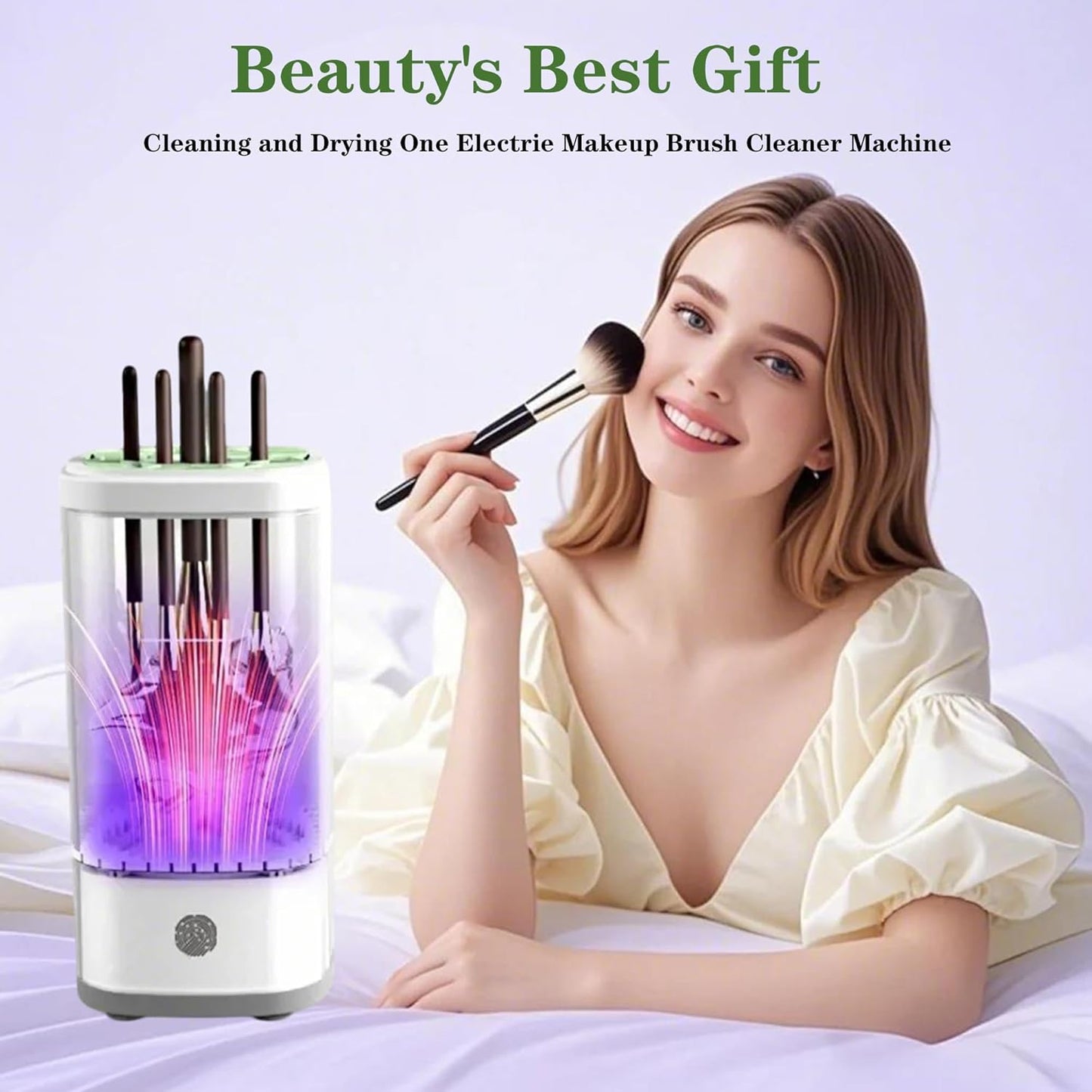 3 IN 1 Automatic Makeup Brush Cleaner-9000 RPM Makeup Brush Cleaner Machine and Dryer Portable Automatic USB Cosmetic Brushes Cleaner Tool for All Size Beauty Makeup Brush Travel Set