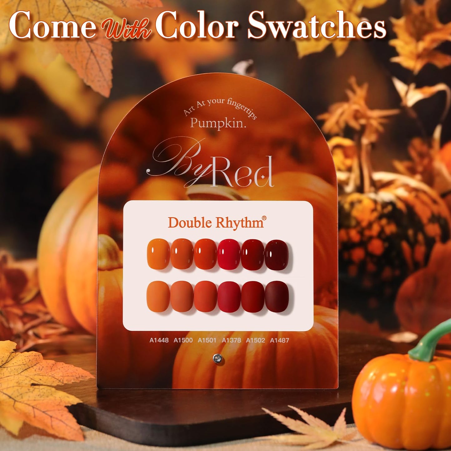 Double Rhythm 6 Pcs 15 ML Gel Polish Set Same Color Same Bottle Soak Off Gel Polish Kit Nail Art Manicure Salon DIY at Home for Women (Dark Light Brown Orange Maroon-T6-6)