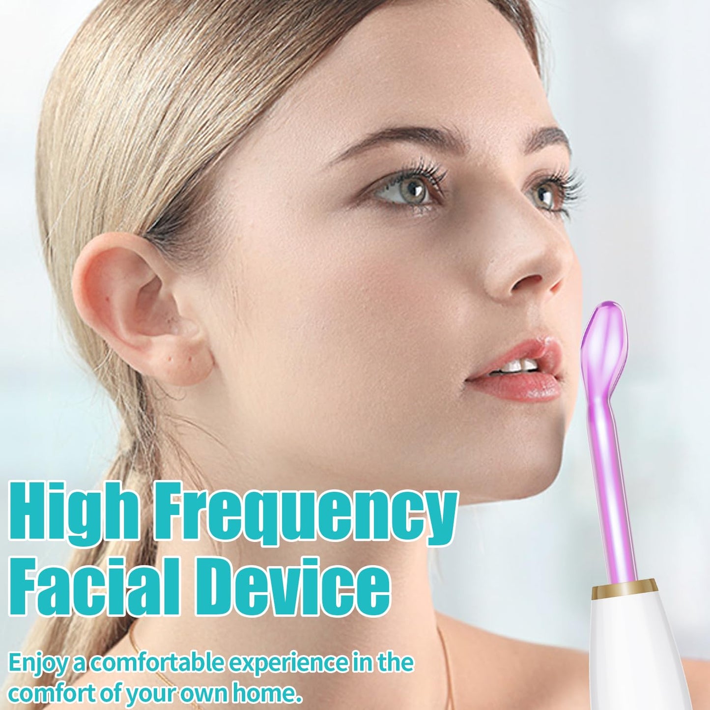 High Frequency Facial Wand - TUMAKOU Portable Violet High Frequency Facial Skin Machine - with 6 Glass Tubes