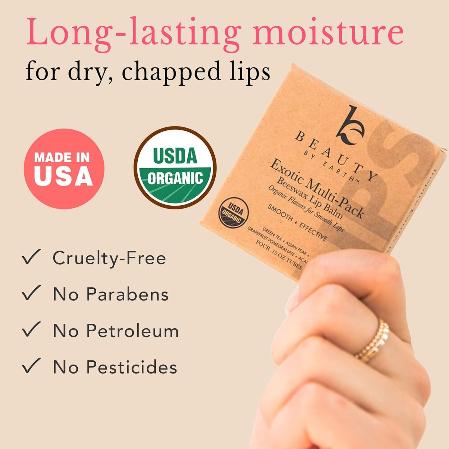 Organic Lip Balm Pack - Original Lip Balm for Dry Cracked Lips, Christmas Stocking Stuffers Women & Men, Lip Balm Set, Lip Moisturizer, Natural Lip Balm for Men, Lip Care Products for Lip Repair