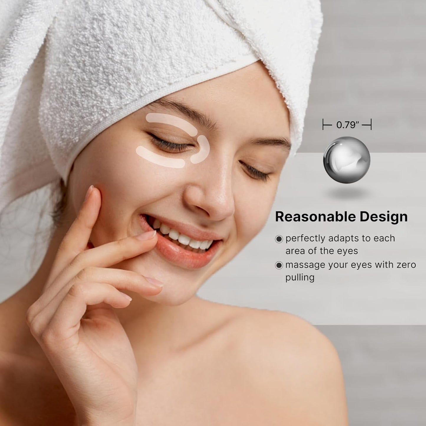 Eye Roller, Facial Ice Roller Massager - Reduces Puffiness, Dark Circles, Cooling Therapy for Tired Eyes (With Applicator)