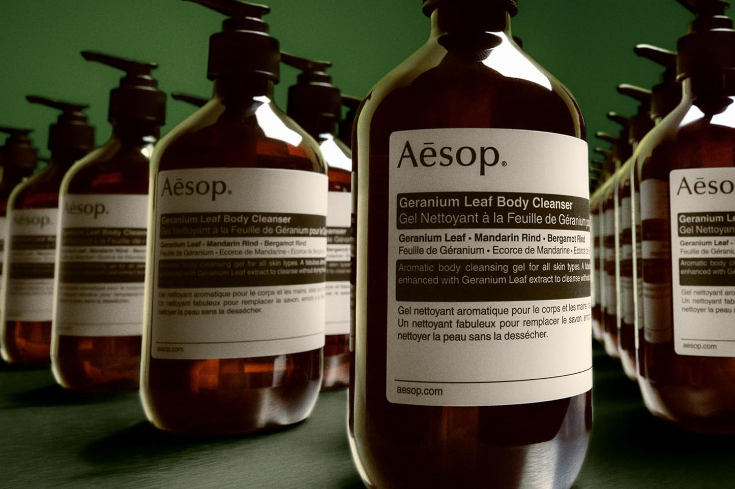 Aesop Geranium Leaf Body Cleanser | Non-drying Gentle Cleanser | Geranium Leaf, Mandarin Rind, Bergamot Rind | 16.9 oz / 500mL (Pack of 3)