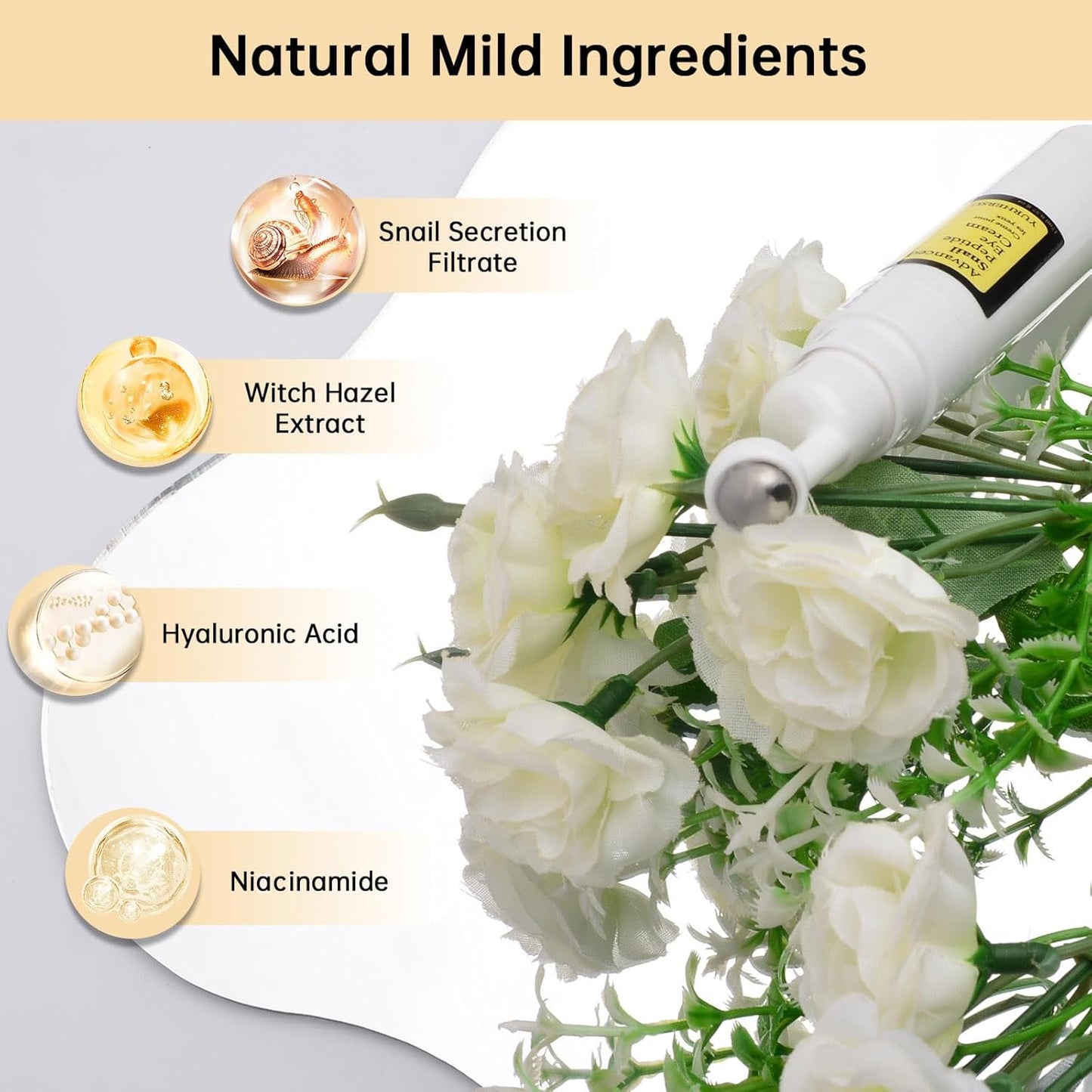 Snail Peptide Eye Cream For Moisturizing, 2 Pcs Snail Mucin Eye Cream With Niacinamide, Hyaluronic Acid, 34 ML Snail Eye Cream For Dark Circles, Puffiness and Fine Lines.