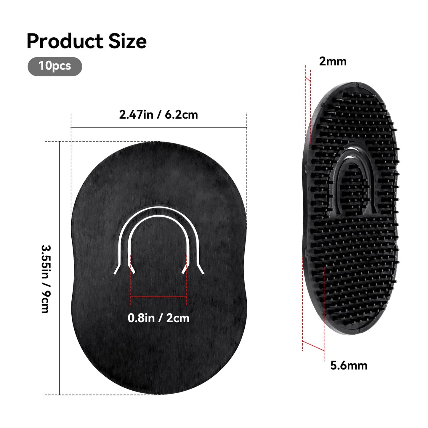 Pocket Palm Combs, Massager Hair Brush Comb Palm Combs for Men Beard Brush, Black pocket brush (10 Pcs Finger Type)