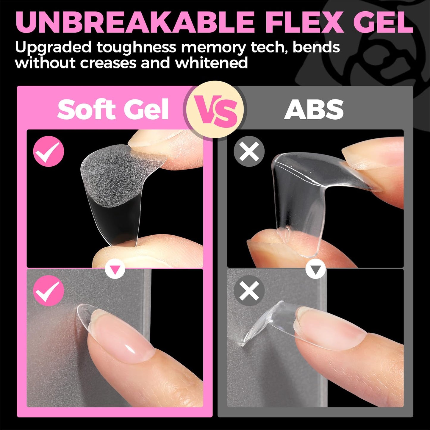 UNA GELLA Oval Fake Nails Pre-shape 504pcs Almond Gel Nail Tips Round Almond Press on Nails for Full Cover Acrylic Round Oval Full Nails False Nails 12 Sizes False Soft Gel Tips