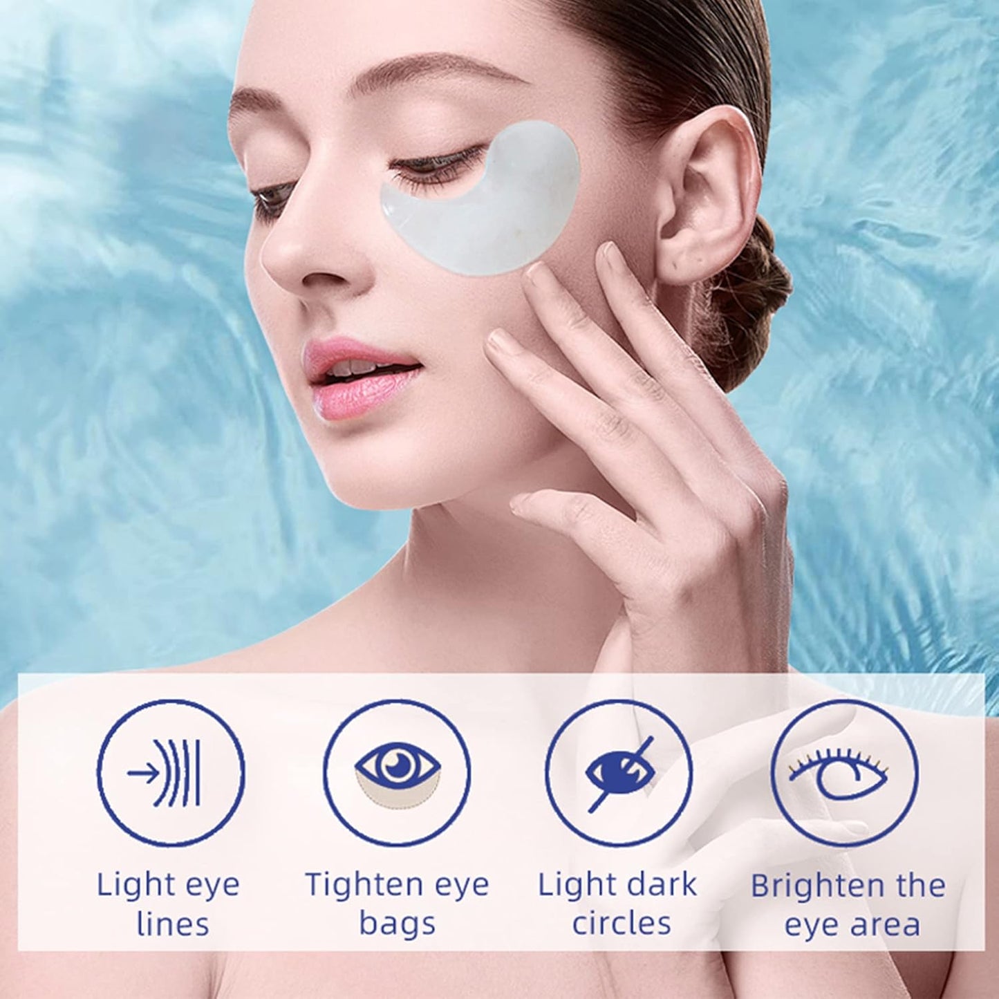 Under Eye Collagen Patches Eye Masks for Puffy Eyes & Dark Circles - Hyaluronic Acid Skincare Treatment Masks, Reduce Under Eye Bags and Smooth Wrinkles,Eye Skin Care Pads, 60 Pcs
