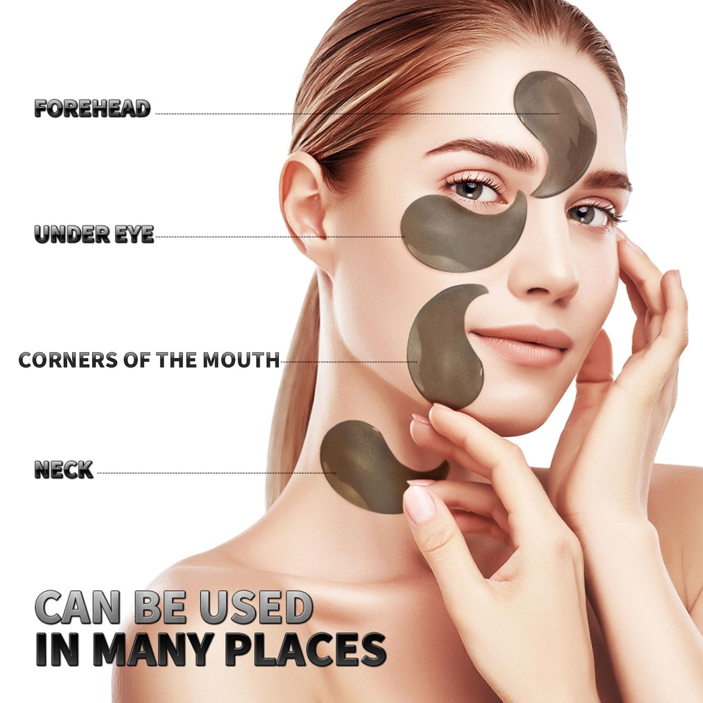 ROUSE Black Pearl Collagen Eye Mask Anti-Wrinkle Under Eye Patches for Puffy Eyes Dark Circles Collagen Eye Gel Pad Moisturizing Brightening Under Eye Mask-60pcs