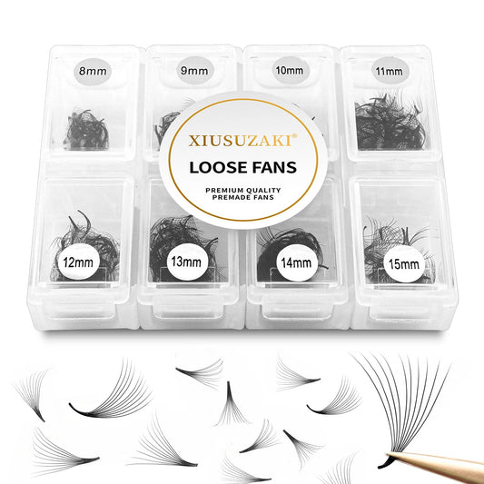 Premade Fans Eyelash Extensions 600 Fans 8D Premade Lash Fans Volume Lash Extensions 0.07 Thickness Eyelash Extension D Curl Mix 8-15mm Fluffy Soft Handmade Loose Fan(600Fans-8D-0.07-D,8-15mm)