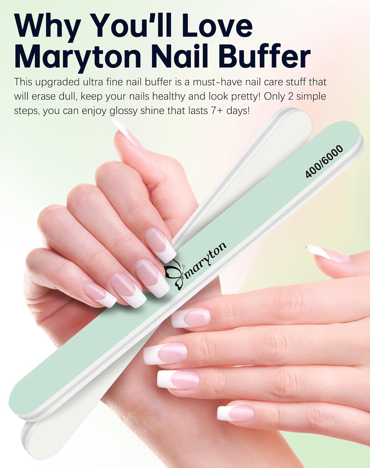 Maryton Professional Nail Shine Buffer for Natural Nails - Gifts for Women, 3 Pcs Ultra Shine Nail Shiner Polisher Buffing Block Files, Nail Care Gifts for Her