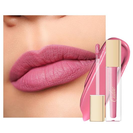 Oulac Matte Liquid Pink Lipstick for Women, Baby Pink Long Lasting High Impact Lip Color, Waterproof, Creamy Formula Lip stick with Vitamin E, Vegan & Cruelty-Free, 4.5ml (M25)